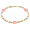 Signature Cross Gold 3 mm Beaded Bracelet - Pink