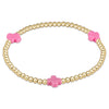 Signature Cross Gold 3 mm Beaded Bracelet - Hot Pink