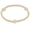 Signature Cross Gold 3 mm Beaded Bracelet - Off White