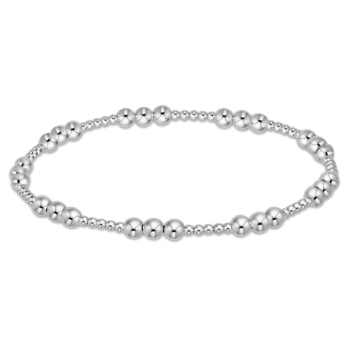 Classic Joy Pattern Sterling 4 mm Beaded Bracelet Extended