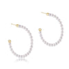 Beaded Pearl 1.25&quot; Hoop Earrings - 3MM