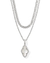 Abbie Multi Strand Necklace Silver Ivory Mother of Pearl