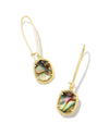 Daphne Gold Abalone Wire Drop Earrings