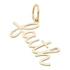 &quot;Faith&quot; Cursive Script Charm in Shiny Gold