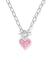 Ari Heart Silver Pink Enamel Chain Necklace