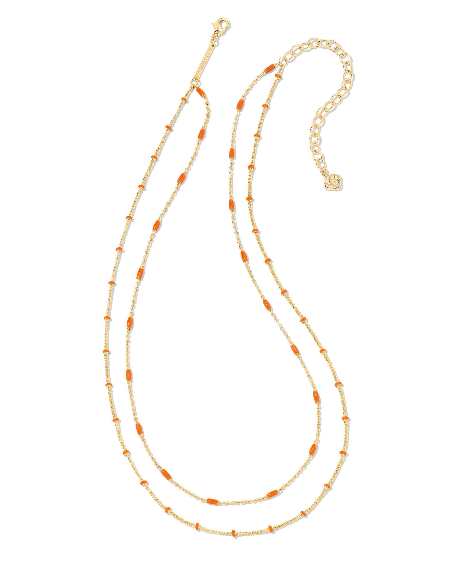 Dottie Multi Strand Necklace Gold Orange