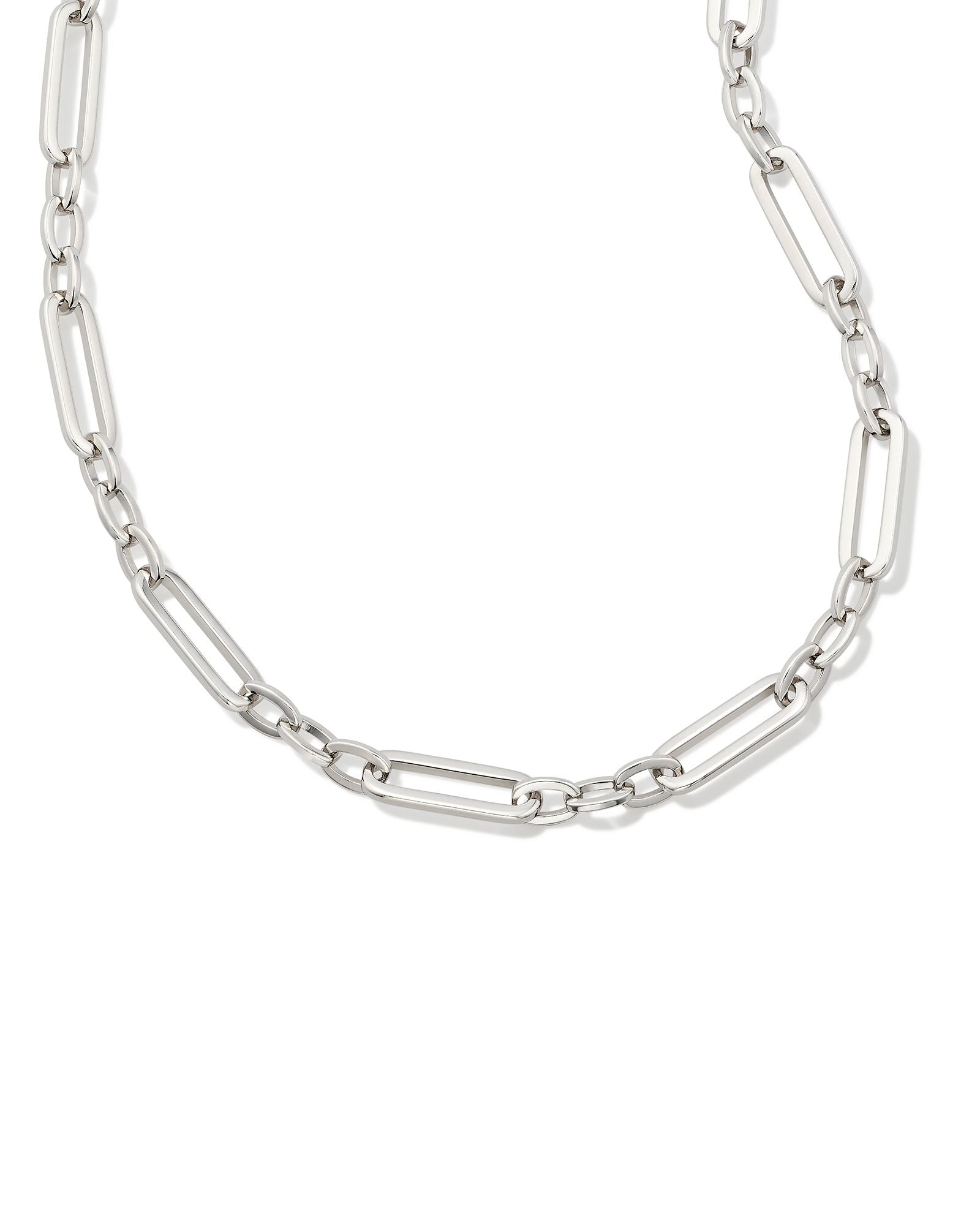 Silver Heather Link and Chain Necklace