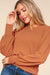 Rust Long Sleeve Ribbed Top