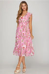 Pink Floral Maxi Dress