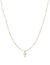 Gold Beaded Chain with Small Rhinestone Cross 16"-18" Necklace