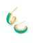 Ainsley Gold Green Enamel Huggie Earrings