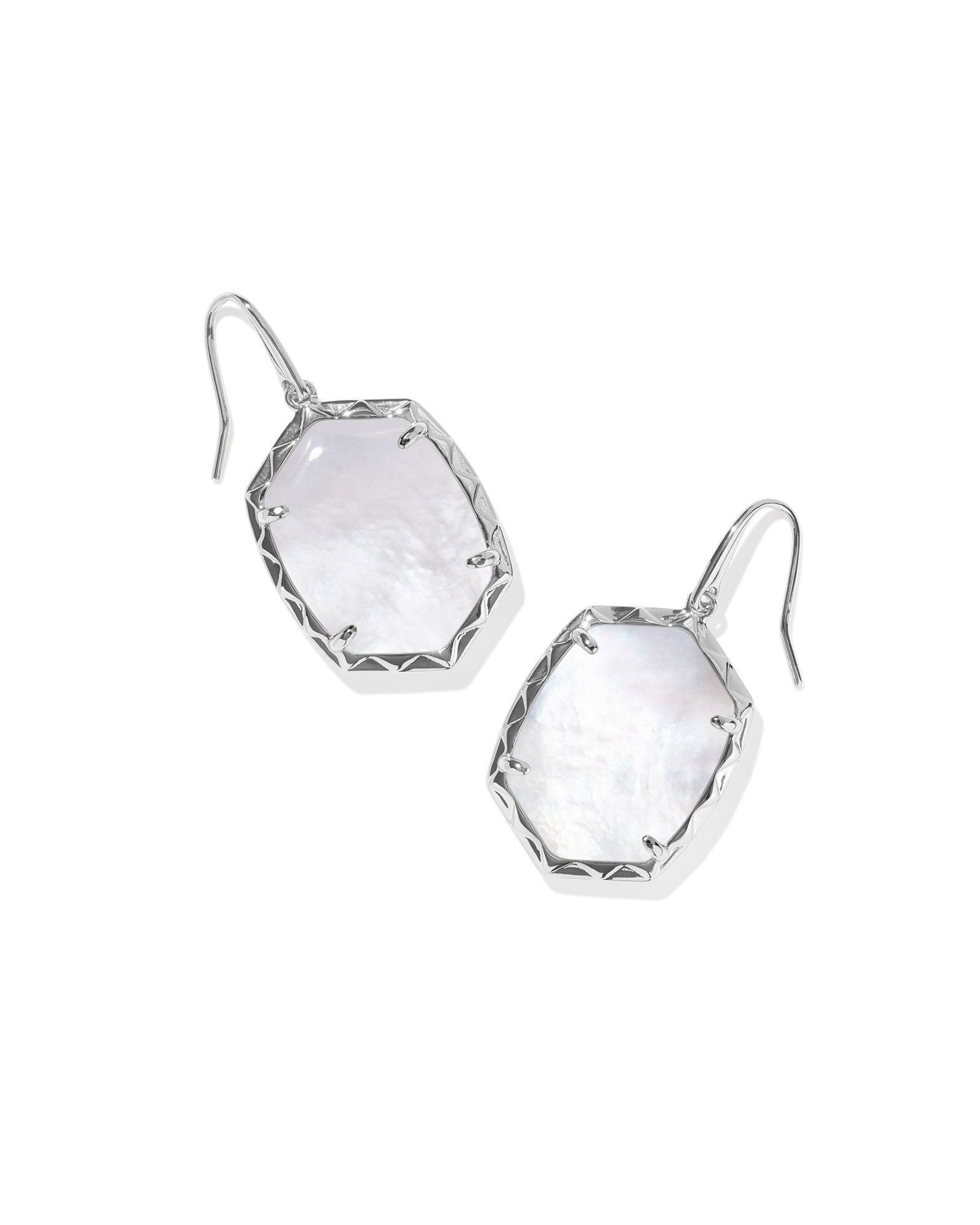 Daphne Silver Mother Of Pearl Drop Earrings