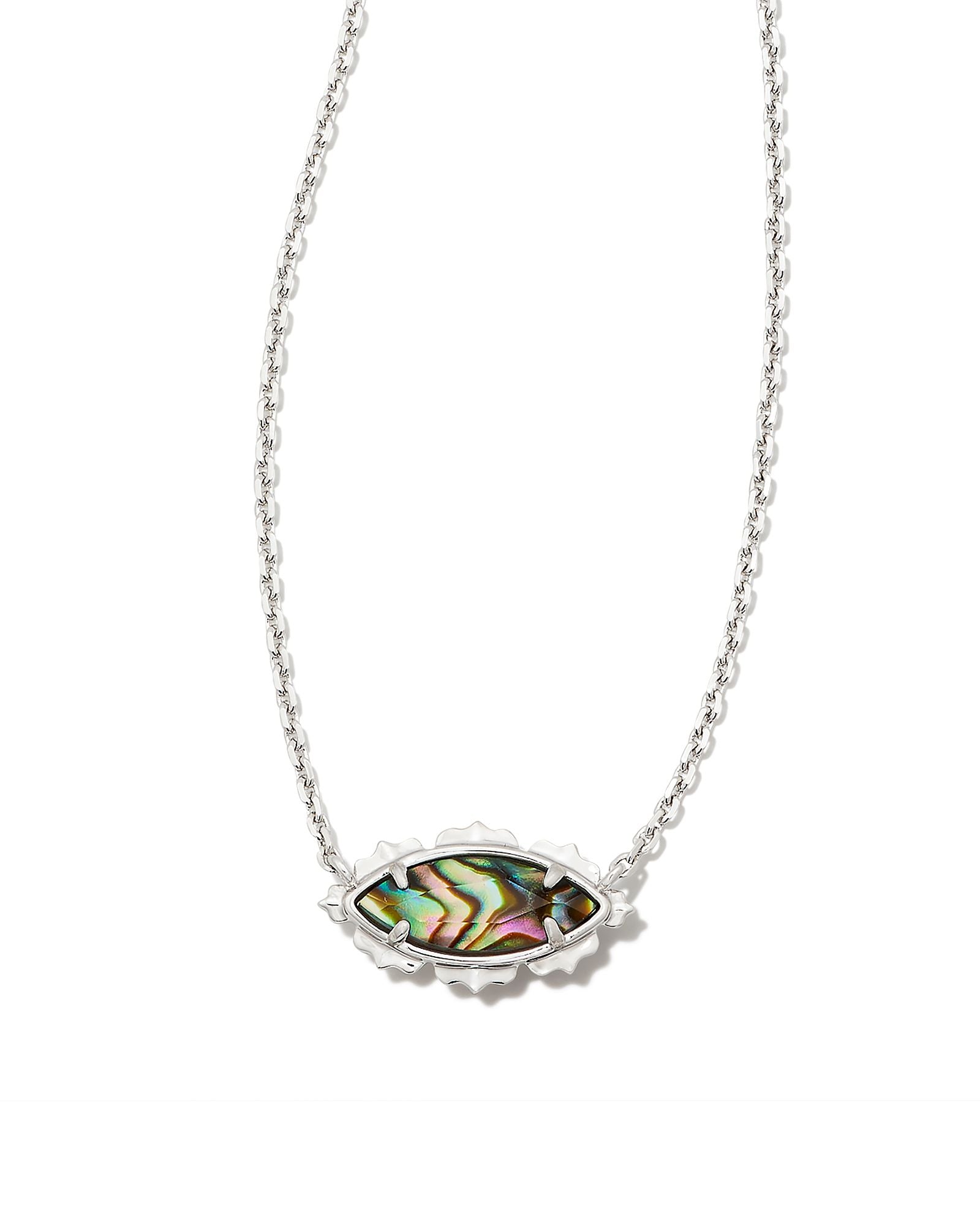 Genevieve Pendant Necklace Silver Abalone