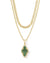 Abbie Multi Strand Necklace Gold Green Illusion