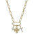 Gold Rhinestone Cross, Gold Cross, and Pearl Charm 16"-18" Necklace