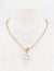 Gold Chain with Pearl Cross Charms 16"-18" Necklace