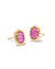 Daphne Gold Magenta Opal Stud Earrings