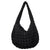 Black Oversized Quilted Hobo Tote Bag: Black