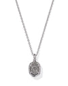 Daphne Framed Pave Silver Platinum Drusy Necklace