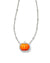 Pumpkin Silver Short Pendant Necklace