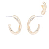 Textured Oval Gold Hoop Earrings