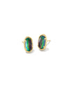 Grayson Stone Stud Earrings Gold Lilac Abalone