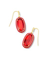 Dani Enamel Framed Drop Earrings Gold Red Illusion