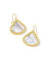 Framed Kendall Drop Large Earrings Gold Mother of Pearl