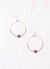 Christa Hoop Earring with Burgundy Cross