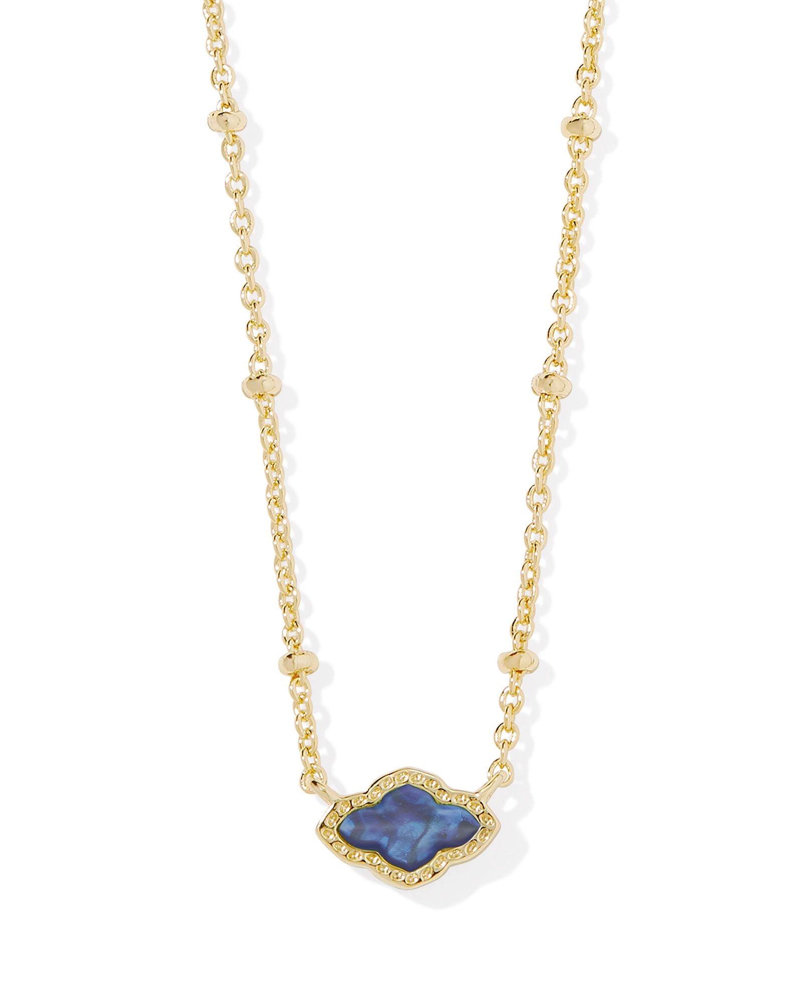 Mini Abbie Necklace Gold Blue Abalone