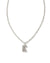 Crystal Letter E Silver Pendant Necklace