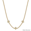 Water Resistant Gold Beaded with Gold Cross Shape 16&quot;-18&quot; Necklace