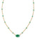 Mini Elisa Enamel Necklace Gold Emerald Illusion