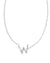 Pearl Letter W Silver Pendant Necklace