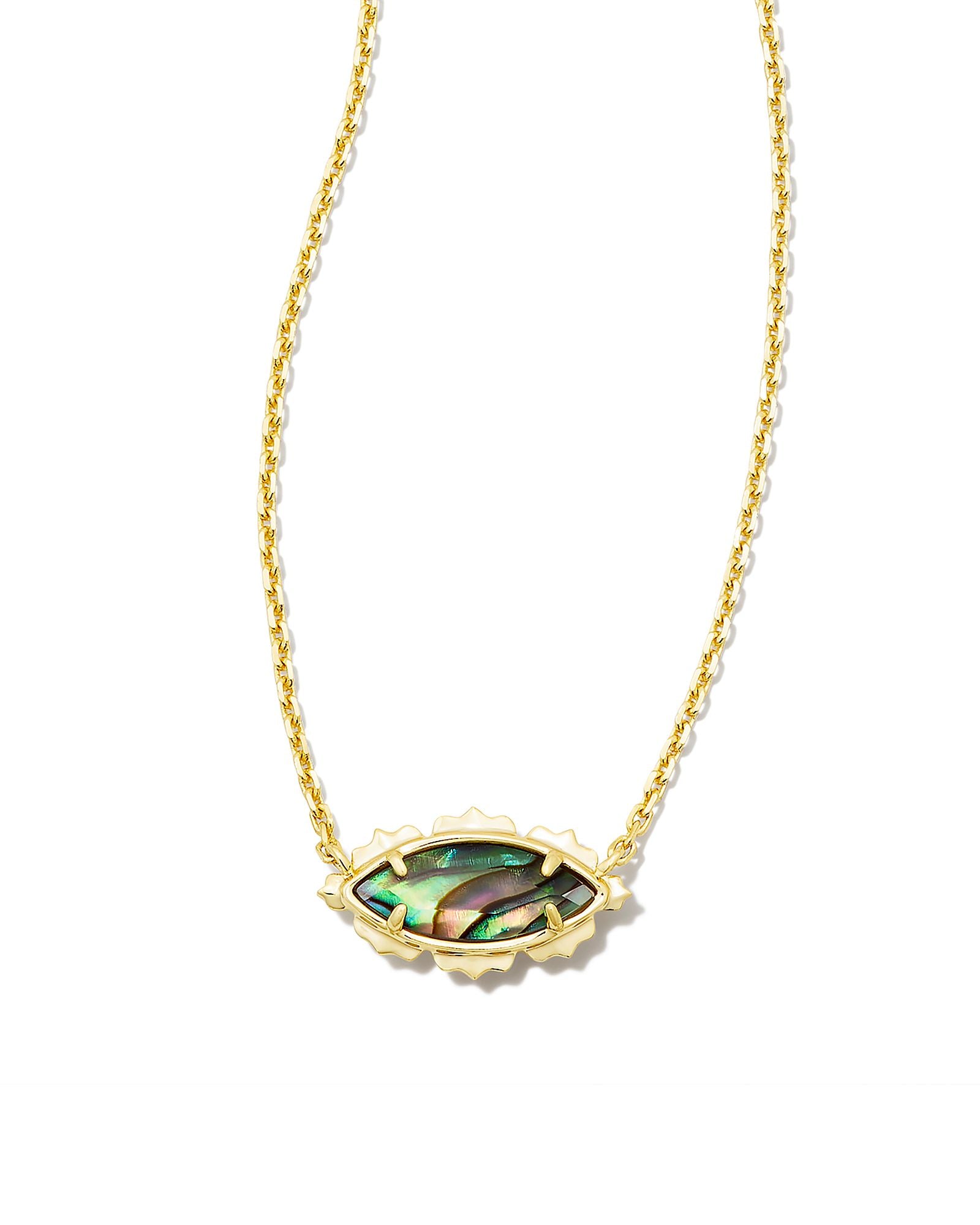 Genevieve Pendant Necklace Gold Abalone