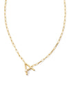 Pearl Letter A Gold Pendant Necklace