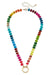 Lucy Gemstone Beaded Charm Necklace Base in Rainbow Multi