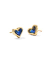 Framed Ari Heart Gold Mood Stone Stud Earrings