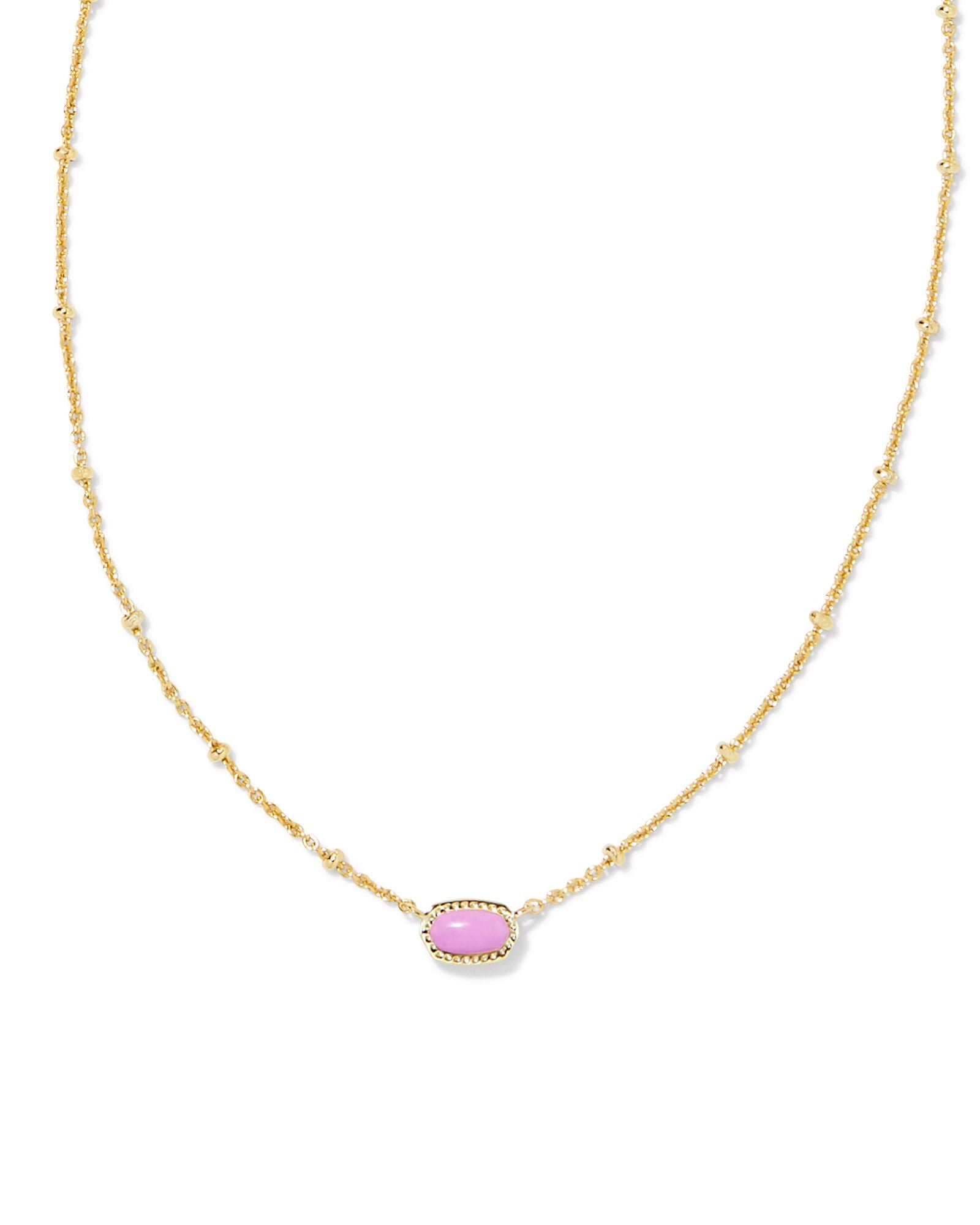 Mini Elisa Necklace Gold Fuchsia Magnesite