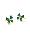 Blair Bow Gold Emerald Drusy Stud Earrings