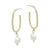 Gold Hoop with Freshwater Pearl Earrings