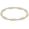 Classic Joy Pattern Mixed Metal 4 mm Beaded Bracelet