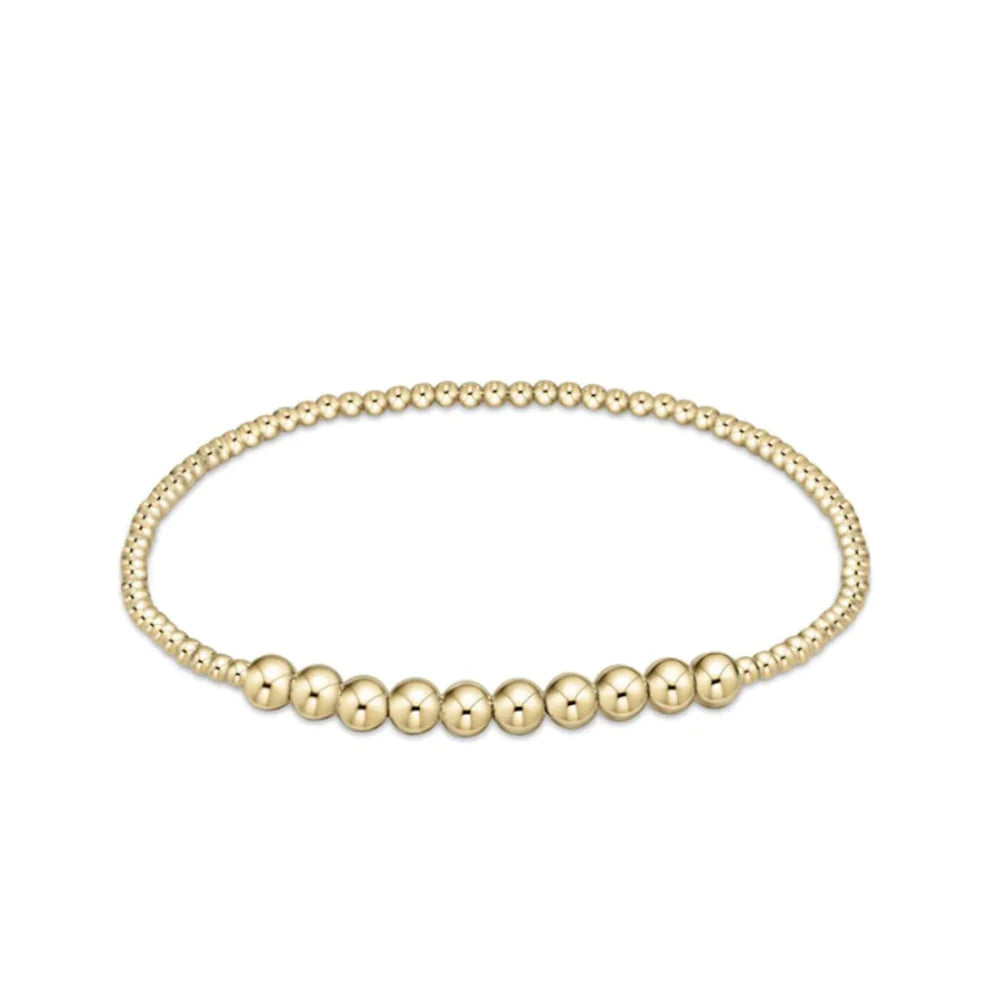 Classic Gold Bliss 2mm and 4mm Beaded Bracelet