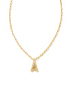 Crystal Letter A Gold Pendant Necklace