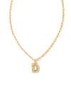 Crystal Letter D Gold Pendant Necklace