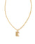 Crystal Letter E Gold Pendant Necklace