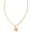 Crystal Letter H Gold Pendant Necklace