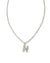 Crystal Letter H Silver Pendant Necklace