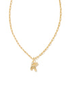 Crystal Letter K Gold Pendant Necklace