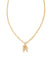 Crystal Letter R Gold Pendant Necklace